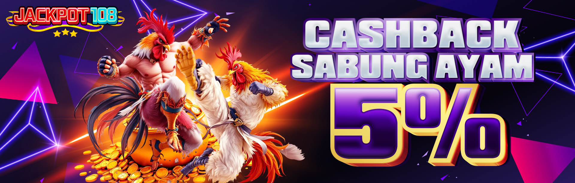 CASHBACK SABUNG AYAM 5%
